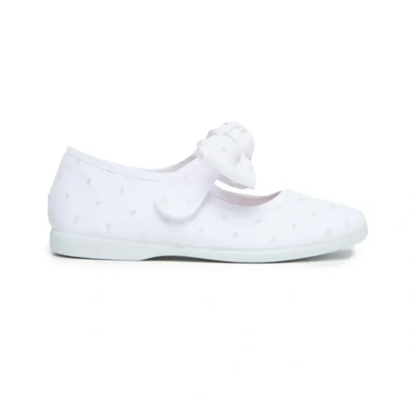 Swiss-dot Bow Mary Janes In White - CaringForTots - Professional Baby and Children's Products | Caring for Growth, Caring for Every Moment* Mary Janes
