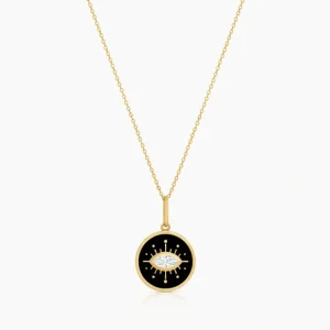 Talisman Black Enamel Necklace - CaringForTots - Professional Baby and Children's Products | Caring for Growth, Caring for Every Moment* Necklace