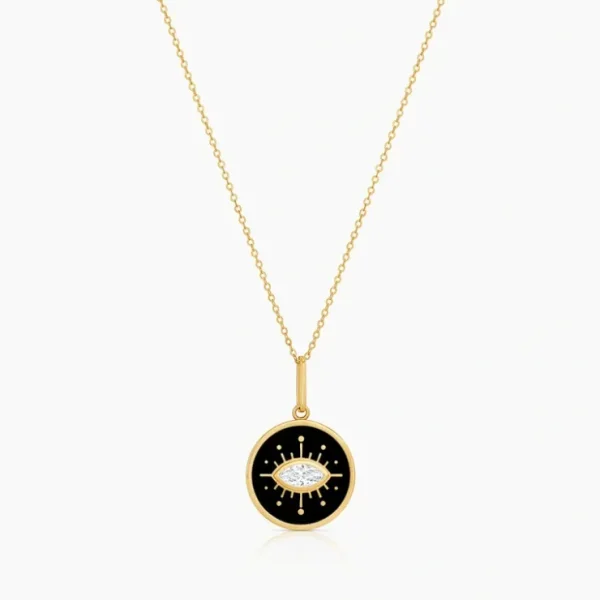 Talisman Black Enamel Necklace - CaringForTots - Professional Baby and Children's Products | Caring for Growth, Caring for Every Moment* Necklace