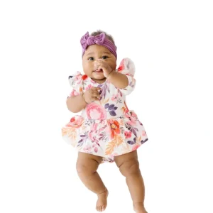 Tangerine Leaves Twirl Flutter Bodysuit - CaringForTots - Professional Baby and Children's Products | Caring for Growth, Caring for Every Moment* Twirl Bodysuit