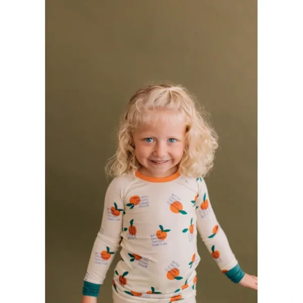 Tangerine Oats Pajamas - CaringForTots - Professional Baby and Children's Products | Caring for Growth, Caring for Every Moment* Two-Piece Kids Pajamas