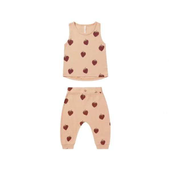 Clothing | Tank + Slouch Pant Set - Strawberries - CaringForTots - Professional Baby and Children's Products | Caring for Growth, Caring for Every Moment
