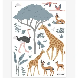 Tanziania - Wall Decals Savannah Animals - Giraffe, Gazelle, Ostrich - CaringForTots - Professional Baby and Children's Products | Caring for Growth, Caring for Every Moment* All Products