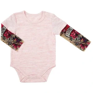 Tatoo Sleeve Onesie - Pink - CaringForTots - Professional Baby and Children's Products | Caring for Growth, Caring for Every Moment* Clothing