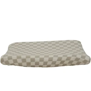Taupe Checkered Changing Pad Cover - CaringForTots - Professional Baby and Children's Products | Caring for Growth, Caring for Every Moment* Changing Pad Covers