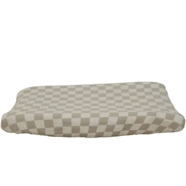 Taupe Checkered Changing Pad Cover - CaringForTots - Professional Baby and Children's Products | Caring for Growth, Caring for Every Moment* Changing Pad Covers