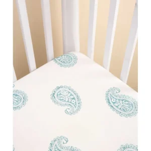 TEAL PAISLEY FITTED CRIB SHEET - CaringForTots - Professional Baby and Children's Products | Caring for Growth, Caring for Every Moment* Crib Sheets