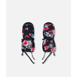 Technical Mittens Black Printed Roses by Deux par Deux - CaringForTots - Professional Baby and Children's Products | Caring for Growth, Caring for Every Moment* Winter Accessories