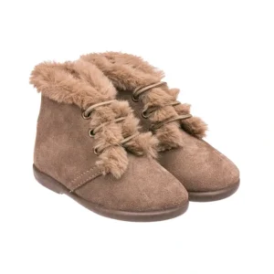 Teddy Bootie With Laces Suede Mink - CaringForTots - Professional Baby and Children's Products | Caring for Growth, Caring for Every Moment* Boots