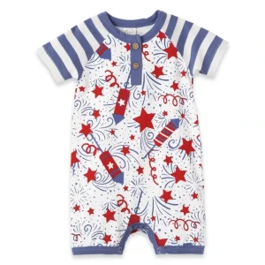 Shop All | 4th Of July Henley Shortie Romper - CaringForTots - Professional Baby and Children's Products | Caring for Growth, Caring for Every Moment