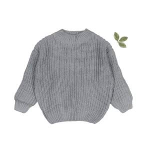 The Chunky Knit Sweater - Slate - CaringForTots - Professional Baby and Children's Products | Caring for Growth, Caring for Every Moment* Sweaters