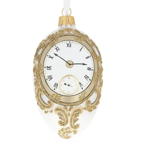 Shop All | 1903 The Clock Royal Egg Glass Ornament 4 Inches - CaringForTots - Professional Baby and Children's Products | Caring for Growth, Caring for Every Moment