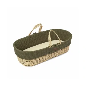 The Little Green Sheep Natural Knitted Moses Basket + Mattress - Juniper - CaringForTots - Professional Baby and Children's Products | Caring for Growth, Caring for Every Moment* Moses Baskets