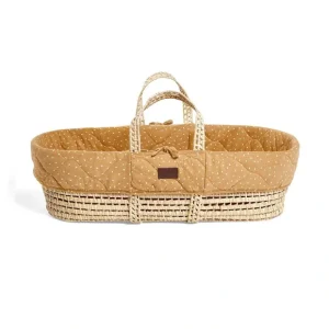 The Little Green Sheep Natural Quilted Moses Basket + Mattress - Honey Rice - CaringForTots - Professional Baby and Children's Products | Caring for Growth, Caring for Every Moment* Moses Baskets