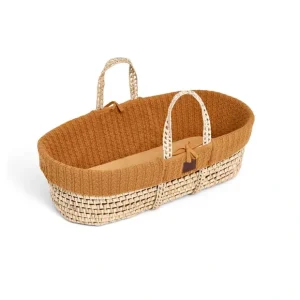 The Little Green Sheep Organic Knitted Moses Basket & Mattress - Honey - CaringForTots - Professional Baby and Children's Products | Caring for Growth, Caring for Every Moment* Moses Baskets