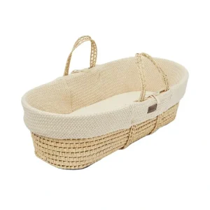 The Little Green Sheep Organic Wheat Knit Moses Basket + Mattress - Linen - CaringForTots - Professional Baby and Children's Products | Caring for Growth, Caring for Every Moment* Moses Baskets