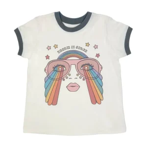 Clothing | Tiny Whales Dream in Color Natural Ringer Tee - CaringForTots - Professional Baby and Children's Products | Caring for Growth, Caring for Every Moment