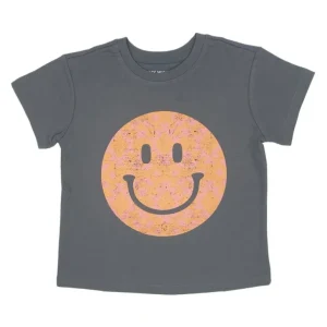 Clothing | Tiny Whales Happy Camper Faded Black T-Shirt - CaringForTots - Professional Baby and Children's Products | Caring for Growth, Caring for Every Moment