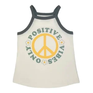 Tiny Whales Positive Vibes Only Natural Faded Black Racer Tank - CaringForTots - Professional Baby and Children's Products | Caring for Growth, Caring for Every Moment* Clothing