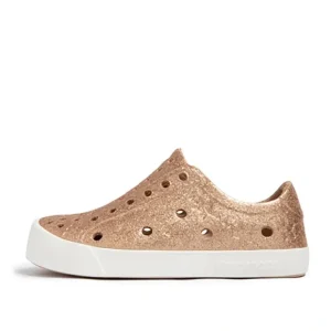 Toddler Girls Perforated Slip On Water Sneakers in Gold Glitter - Kira - CaringForTots - Professional Baby and Children's Products | Caring for Growth, Caring for Every Moment* Sneakers