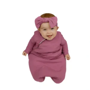Shop All | 1.5 Tog Sleep Sack - Mellow Mauve Ribbed - CaringForTots - Professional Baby and Children's Products | Caring for Growth, Caring for Every Moment