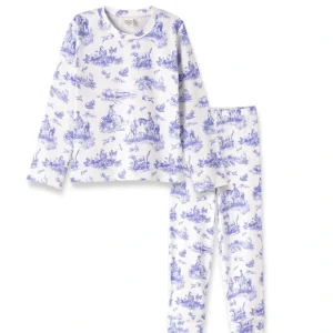 Toile De Jouy Girl's Bamboo Pajama Set - CaringForTots - Professional Baby and Children's Products | Caring for Growth, Caring for Every Moment* Pajamas - Long Set