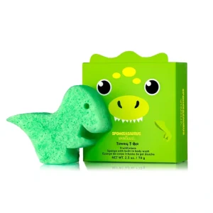 Tommy T-rex | Spongeasaurus Dinosaur Buffer - CaringForTots - Professional Baby and Children's Products | Caring for Growth, Caring for Every Moment* Body Wash Infused Buffer