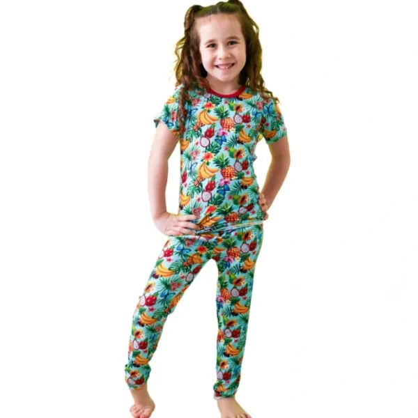 Tropical Fruit Pajama - CaringForTots - Professional Baby and Children's Products | Caring for Growth, Caring for Every Moment* Pajamas - Long Set