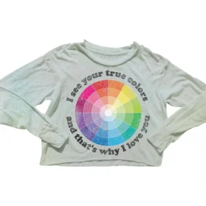 True Colors Not Quite Crop Long Sleeve Tee - CaringForTots - Professional Baby and Children's Products | Caring for Growth, Caring for Every Moment* Clothing