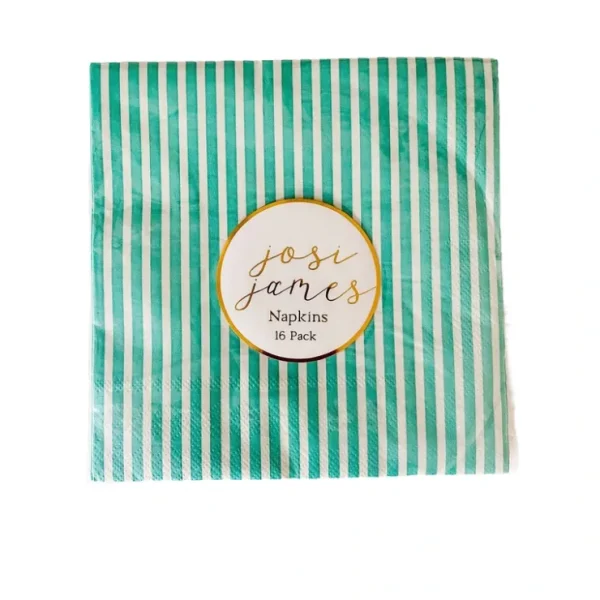 Turquoise Striped Napkins Large - CaringForTots - Professional Baby and Children's Products | Caring for Growth, Caring for Every Moment* Napkins