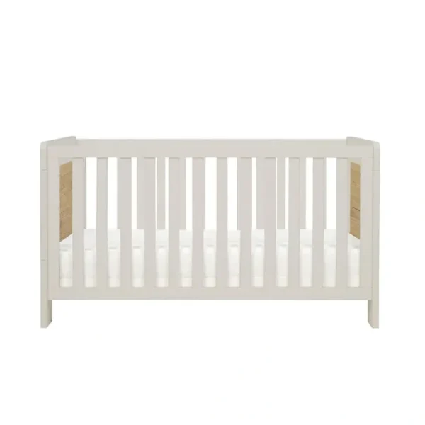 Tutti Bambini Essentials Alba Mini Cot Bed - White Sand / Distressed Oak - CaringForTots - Professional Baby and Children's Products | Caring for Growth, Caring for Every Moment* Cot Beds