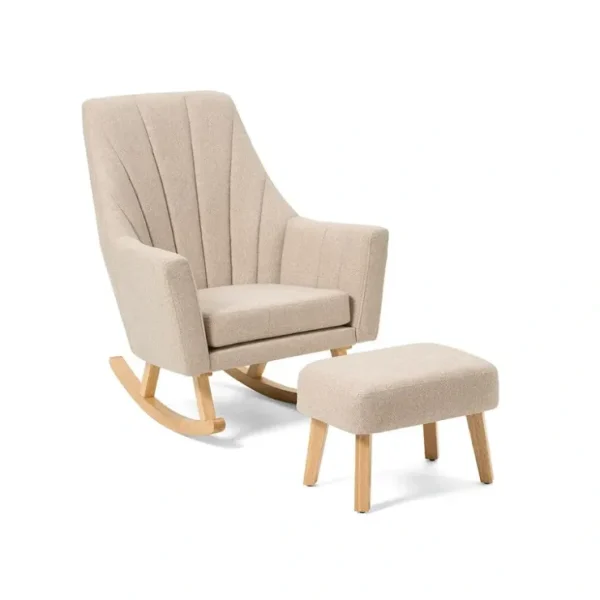 Tutti Bambini Jonah Rocking Chair + Foot Stool - Stone - CaringForTots - Professional Baby and Children's Products | Caring for Growth, Caring for Every Moment* Feeding Chairs
