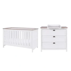 Tutti Bambini Verona 2 Piece Room Set - White/Oak - CaringForTots - Professional Baby and Children's Products | Caring for Growth, Caring for Every Moment* Nursery Sets