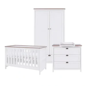 Tutti Bambini Verona 3 Piece Room Set - White/Oak - CaringForTots - Professional Baby and Children's Products | Caring for Growth, Caring for Every Moment* Nursery Sets