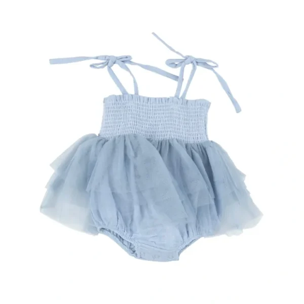 Tutu Bubble - Dusty Blue Solid Muslin - CaringForTots - Professional Baby and Children's Products | Caring for Growth, Caring for Every Moment* Rompers - Bubble