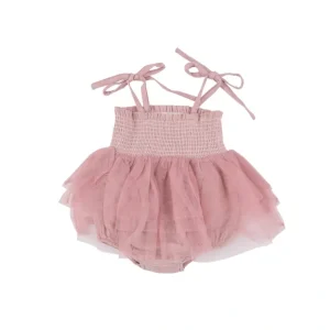 Tutu Bubble - Dusty Pink Solid Muslin - CaringForTots - Professional Baby and Children's Products | Caring for Growth, Caring for Every Moment* Rompers - Bubble