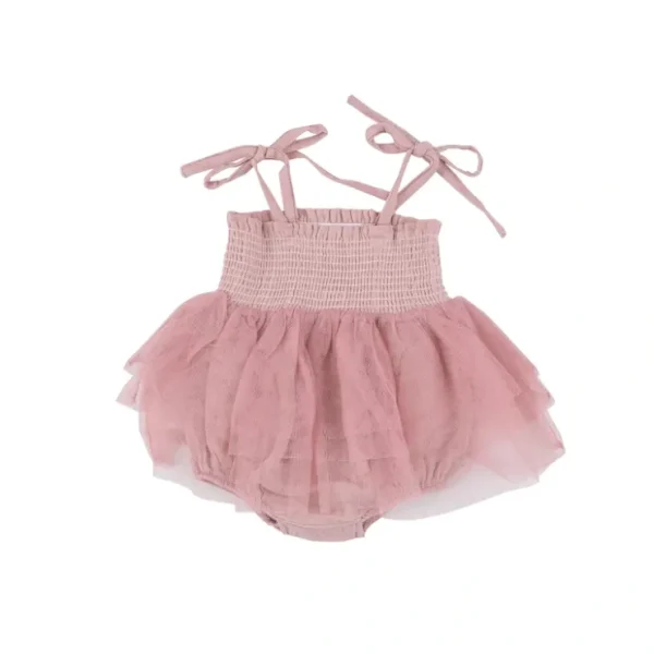 Tutu Bubble - Dusty Pink Solid Muslin - CaringForTots - Professional Baby and Children's Products | Caring for Growth, Caring for Every Moment* Rompers - Bubble