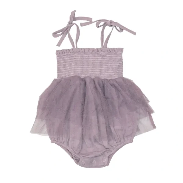Tutu Bubble - Solid Muslin Dusty Lavender - CaringForTots - Professional Baby and Children's Products | Caring for Growth, Caring for Every Moment* Rompers - Bubble