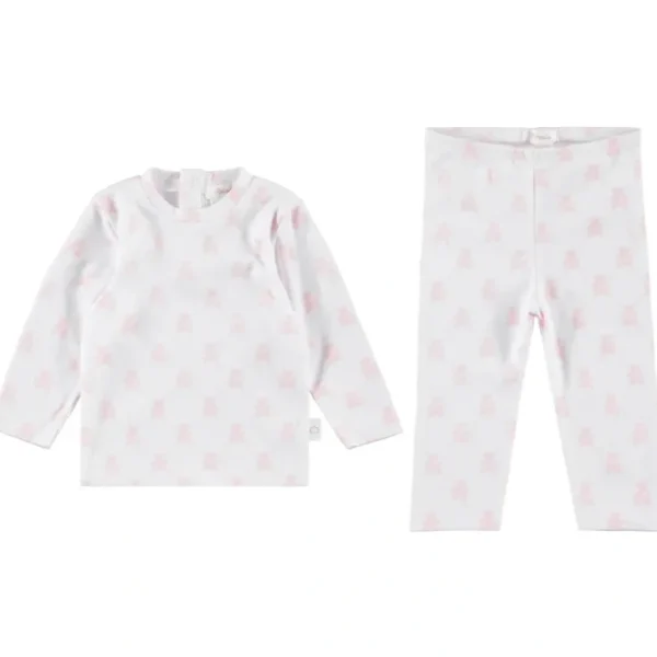 Two Piece Set - Teddy Bear Pink - CaringForTots - Professional Baby and Children's Products | Caring for Growth, Caring for Every Moment* Clothing