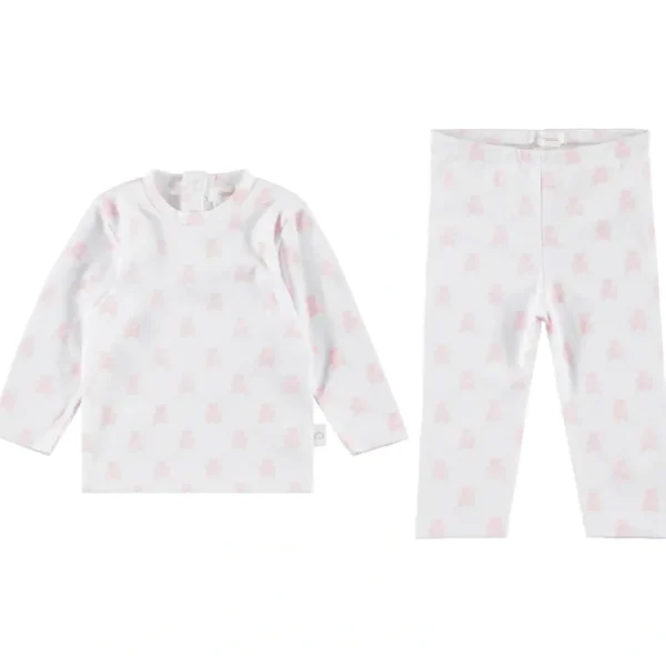 Clothing | Two Piece Set - Teddy Bear Pink - CaringForTots - Professional Baby and Children's Products | Caring for Growth, Caring for Every Moment