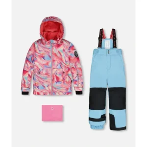 Two Piece Snowsuit Air Blue Printed Marble by Deux par Deux - CaringForTots - Professional Baby and Children's Products | Caring for Growth, Caring for Every Moment* Snowsuits