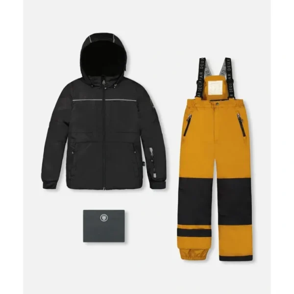 Two Piece Snowsuit Black And Spice by Deux par Deux - CaringForTots - Professional Baby and Children's Products | Caring for Growth, Caring for Every Moment* Snowsuits