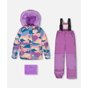 Two Piece Snowsuit Mauve Printed Landscape by Deux par Deux - CaringForTots - Professional Baby and Children's Products | Caring for Growth, Caring for Every Moment* Snowsuits