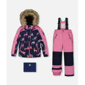 Two Piece Snowsuit Mauve Printed Unicorns by Deux par Deux - CaringForTots - Professional Baby and Children's Products | Caring for Growth, Caring for Every Moment* Snowsuits