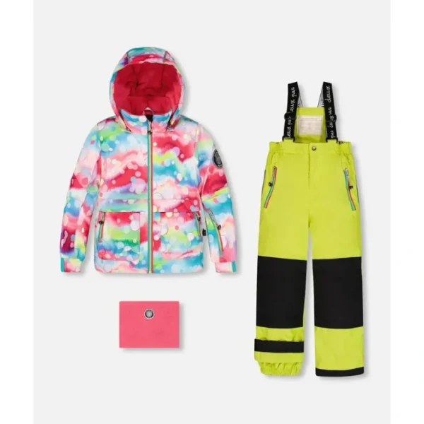 Two Piece Snowsuit Printed Bubbles And Lime by Deux par Deux - CaringForTots - Professional Baby and Children's Products | Caring for Growth, Caring for Every Moment* Snowsuits