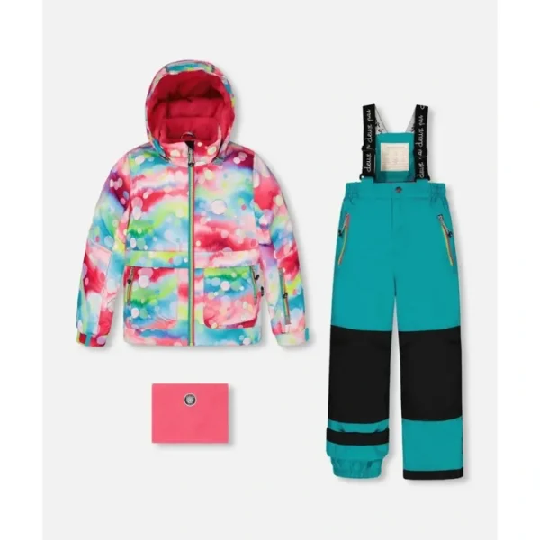 Two Piece Snowsuit Printed Bubbles And Turquoise by Deux par Deux - CaringForTots - Professional Baby and Children's Products | Caring for Growth, Caring for Every Moment* Snowsuits