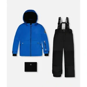 Two Piece Snowsuit Royal Blue And Black by Deux par Deux - CaringForTots - Professional Baby and Children's Products | Caring for Growth, Caring for Every Moment* Snowsuits