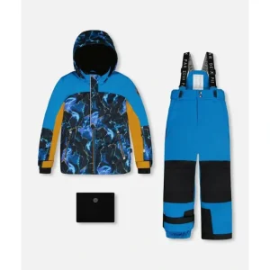Two Piece Snowsuit Royal Blue Printed Storm by Deux par Deux - CaringForTots - Professional Baby and Children's Products | Caring for Growth, Caring for Every Moment* Snowsuits