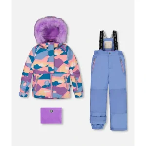 Two Piece Snowsuit Vintage Blue Printed Landscape by Deux par Deux - CaringForTots - Professional Baby and Children's Products | Caring for Growth, Caring for Every Moment* Snowsuits