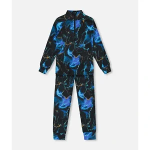 Two Piece Thermal Underwear Set Black Printed Storm by Deux par Deux - CaringForTots - Professional Baby and Children's Products | Caring for Growth, Caring for Every Moment* Winter Accessories